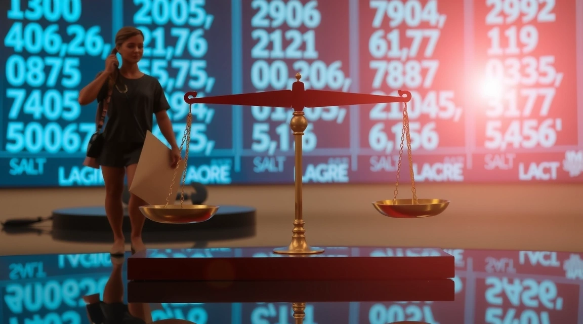 Imagine metaforică cu o balanță în echilibru, simbolizând limitarea răspunderii și justiția, pe un fundal estompat de cifre și coduri.