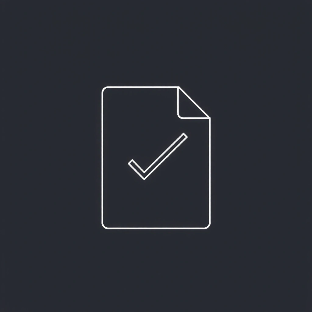 Iconiță reprezentând un document cu o bifă