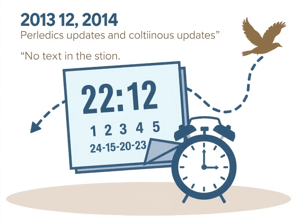 Ilustrație cu un calendar și un ceas, simbolizând actualizări periodice